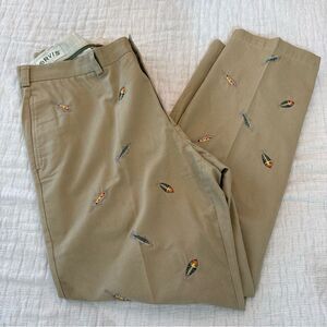 Orvis Vintage Mens Size 36x31 Green Pants Fly Fishing Lure Embroidered Rare FLAW